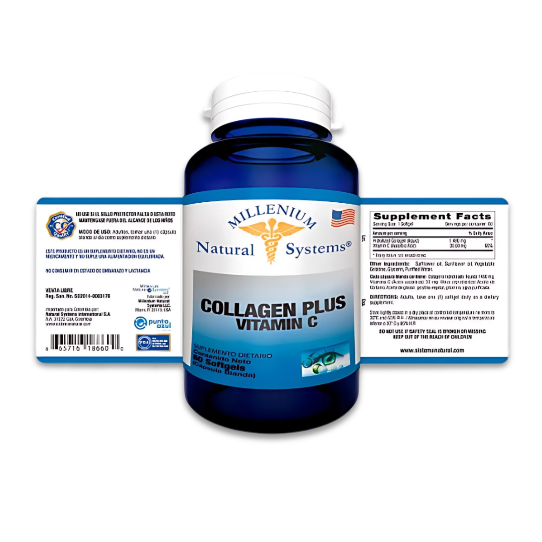 Colágeno + Vitamina C | Cápsulas para Piel, Cabello y Articulaciones | Salud y Belleza Integral