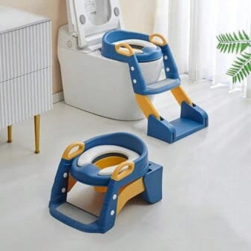 Escalera de Baño para Bebé Azul y rosada con Bacinilla - Entrenamiento Seguro y Cómodo